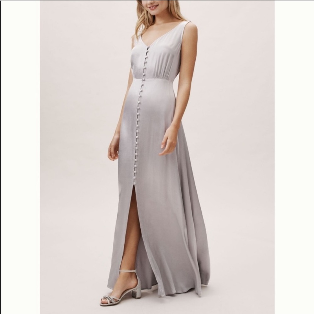 BHLDN Anthropologie Ghost London Silver Dress - Picture 2 of 6